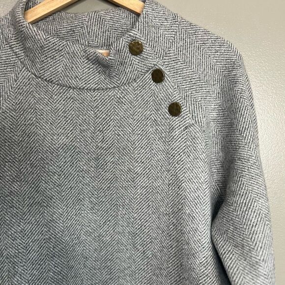 Soft Surroundings Brooke tunic sweater black white herringbone large office - Picture 7 of 11